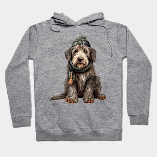 Winter Irish Wolfhound Dog Hoodie